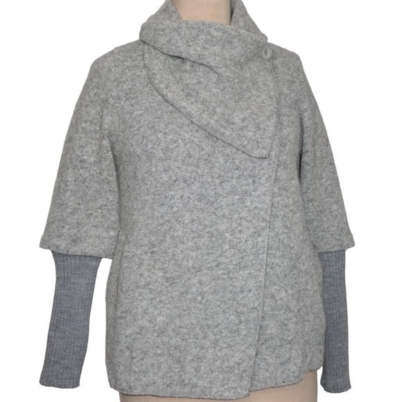 Marisa & Marie Grey Wool Blend Sweater Jacket Size S NWT - Picture 1 of 12
